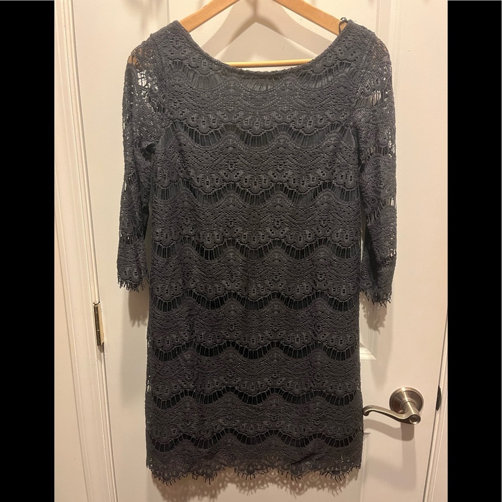 Zara Lace Overlay Dress- vintage black-small